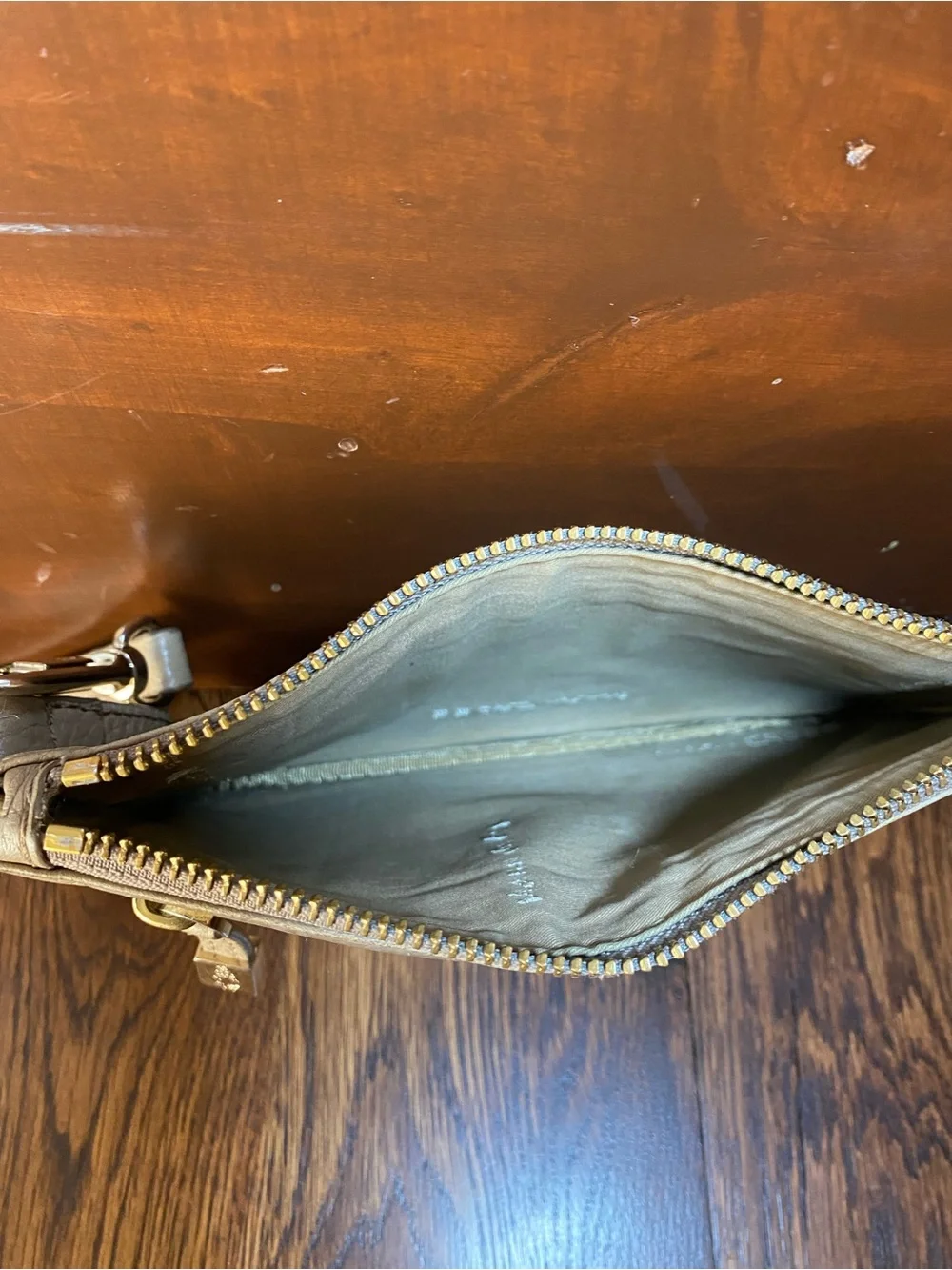 Mark Cross - Tan Pebbled Leather Wristlet / Wallet / Clutch / Purse